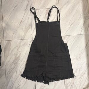 Aerie Charcoal Gray Romper Shortall Swim Coverup